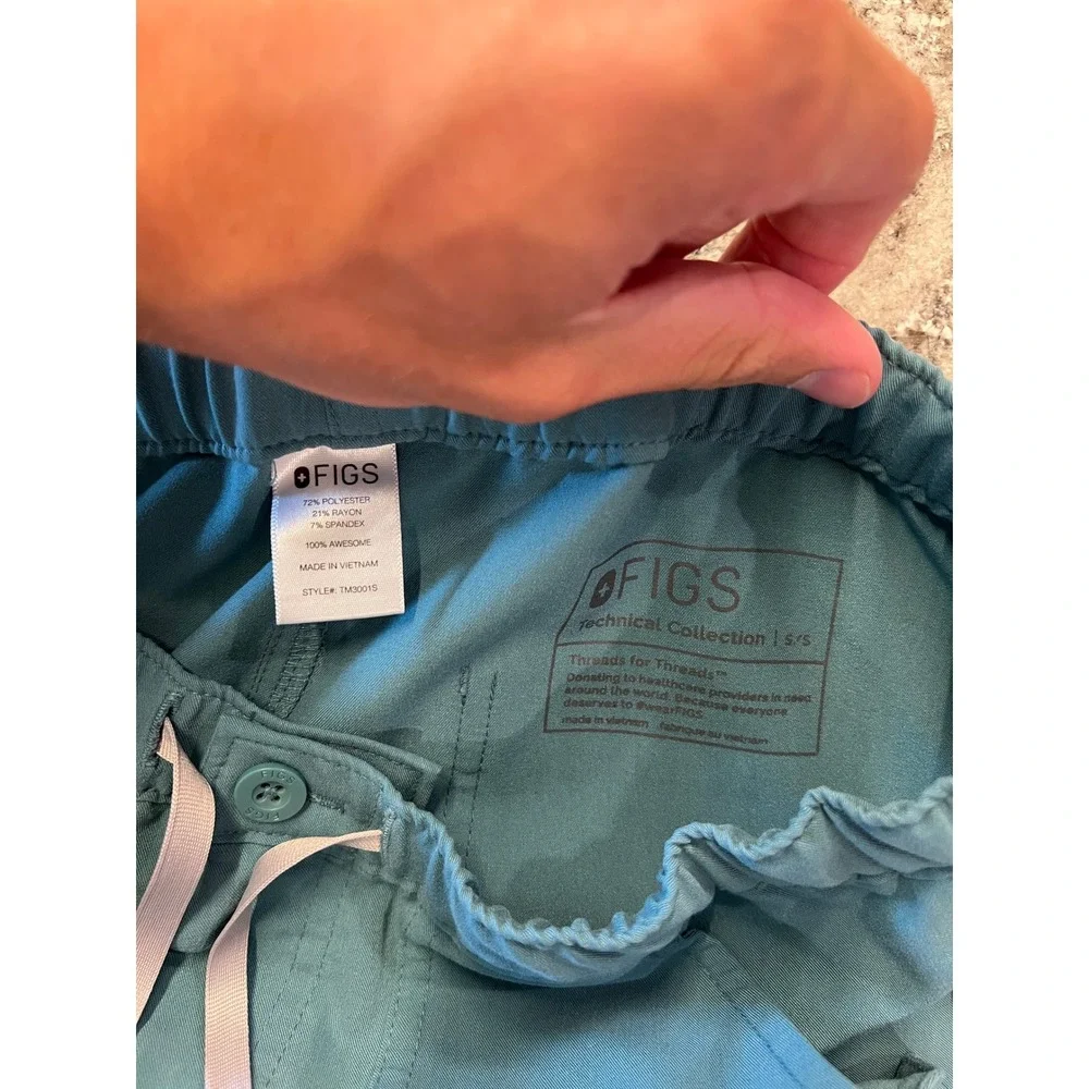 FIGS Technical Collection TM3001S Scrub Pants‎ Teal Blue Mens Size Small S 29x29